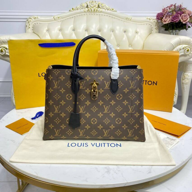 Louis Vuitton Monogram Canvas Flower Tote M43550 Negro-3