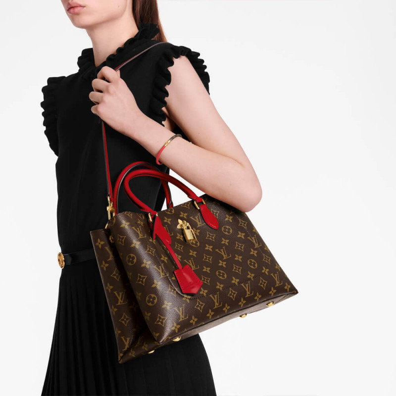 Louis Vuitton Monogram Canvas Flower Tote M43553 Rojo-1