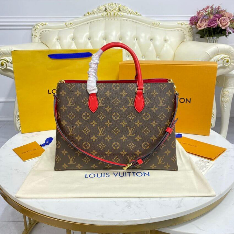 Louis Vuitton Monogram Canvas Flower Tote M43553 Rojo-5