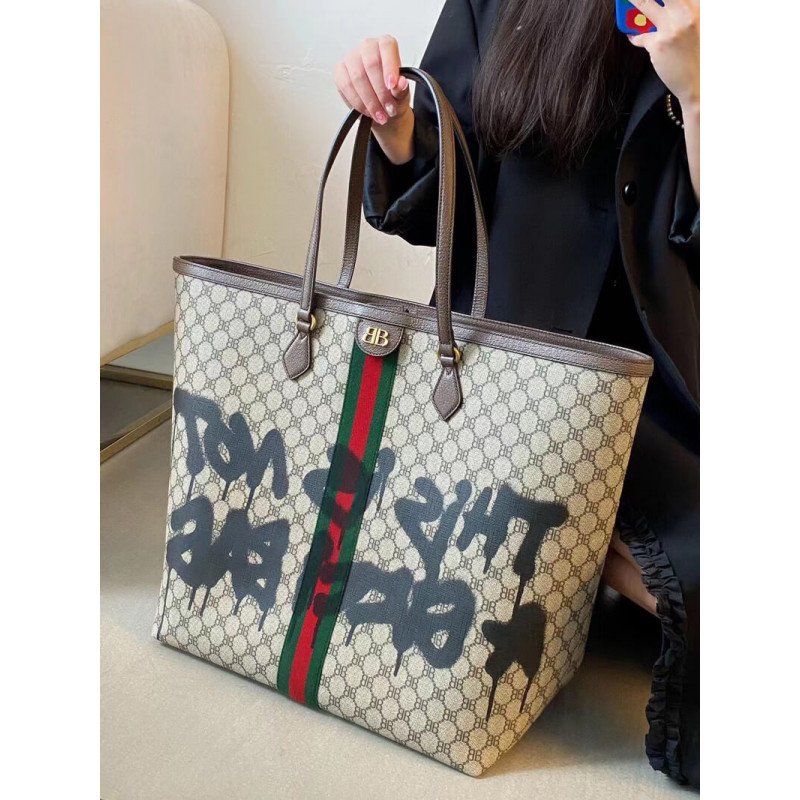 Balenciaga X Gucci Hacker Graffiti Gran Bolsa 680127-3