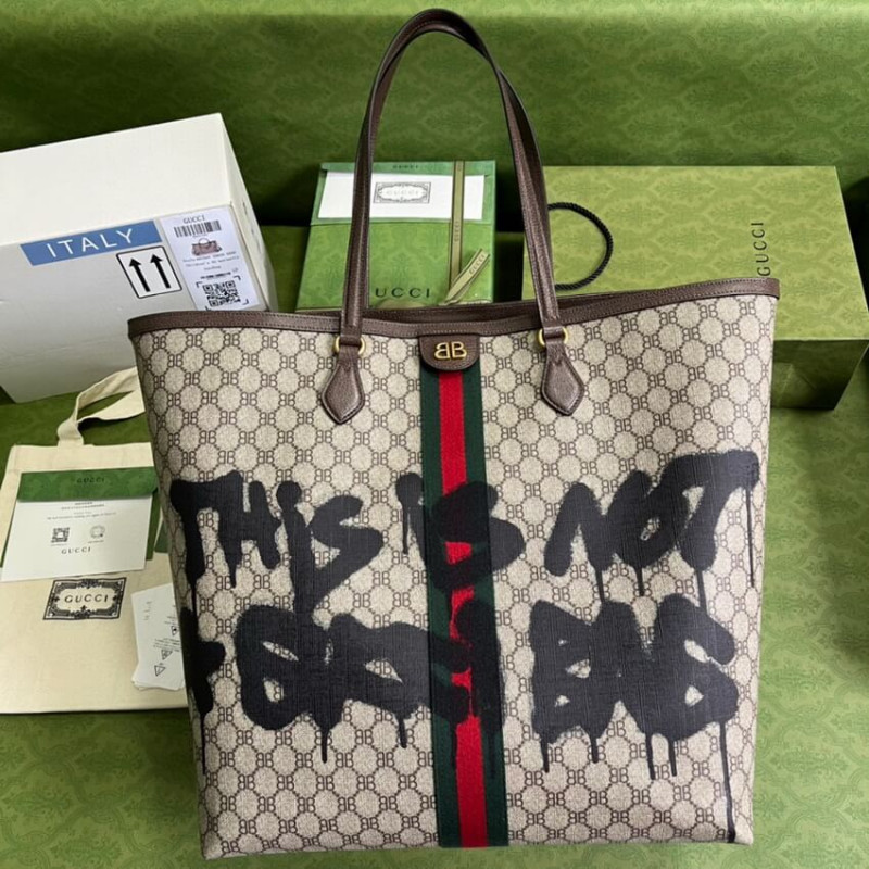 Balenciaga X Gucci Hacker Graffiti Gran Bolsa 680127-9