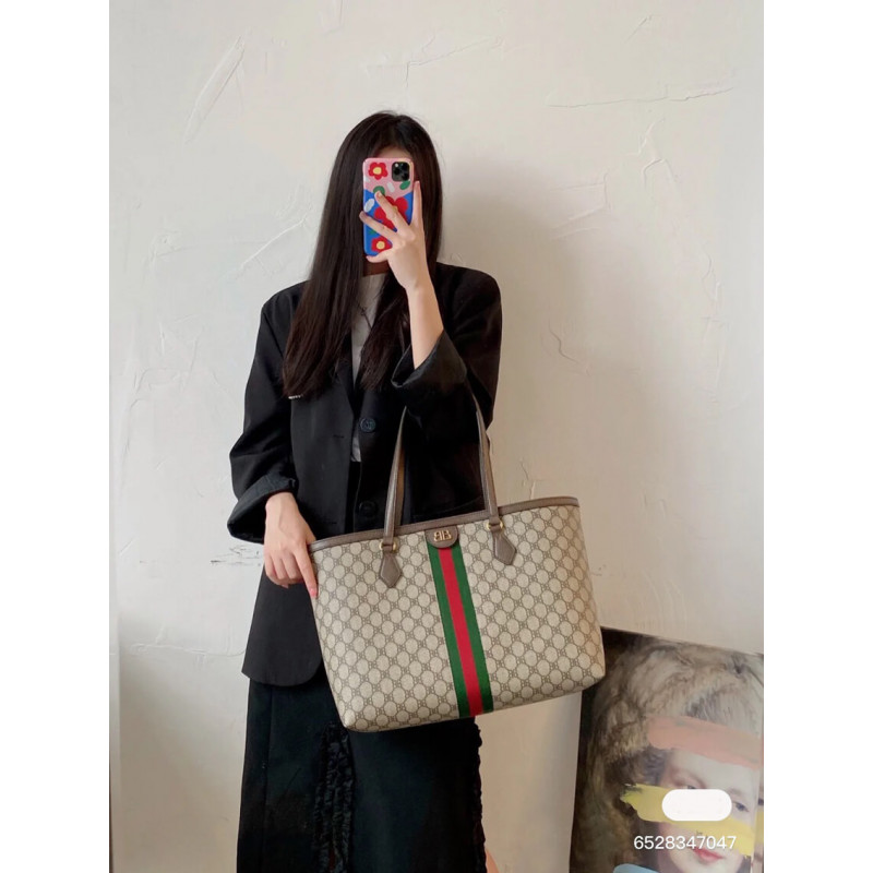 Balenciaga X Gucci Hacker Medium Tote Bolsa 680125 Beige-3