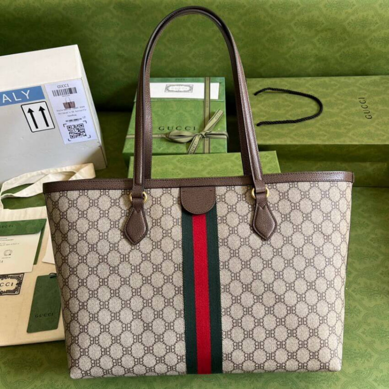 Balenciaga X Gucci Hacker Medium Tote Bolsa 680125 Beige-5