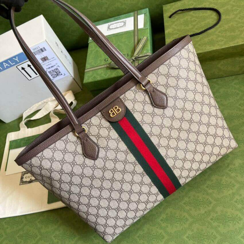 Balenciaga X Gucci Hacker Medium Tote Bolsa 680125 Beige-9