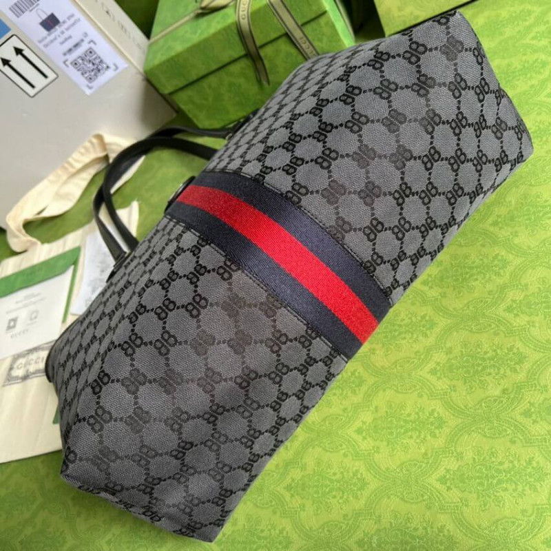 Balenciaga X Gucci Hacker Medium Tote Bolsa 680125 Negro-4