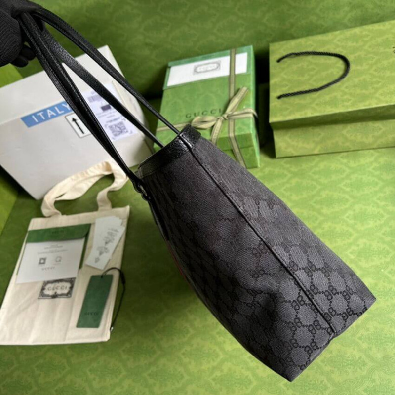 Balenciaga X Gucci Hacker Medium Tote Bolsa 680125 Negro-5