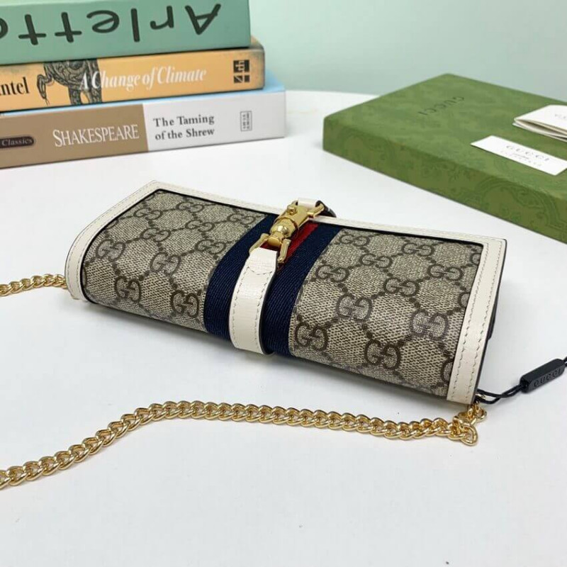 Gucci Jackie 1961 Billet de cadena 652681 White-3