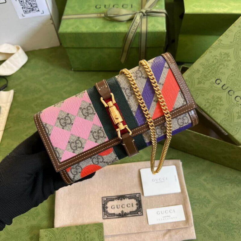Gucci Jackie 1961 Billet de cadena 652681 con estampado geométrico-1