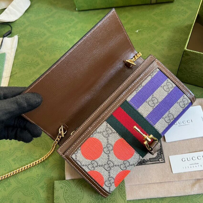 Gucci Jackie 1961 Billet de cadena 652681 con estampado geométrico-6