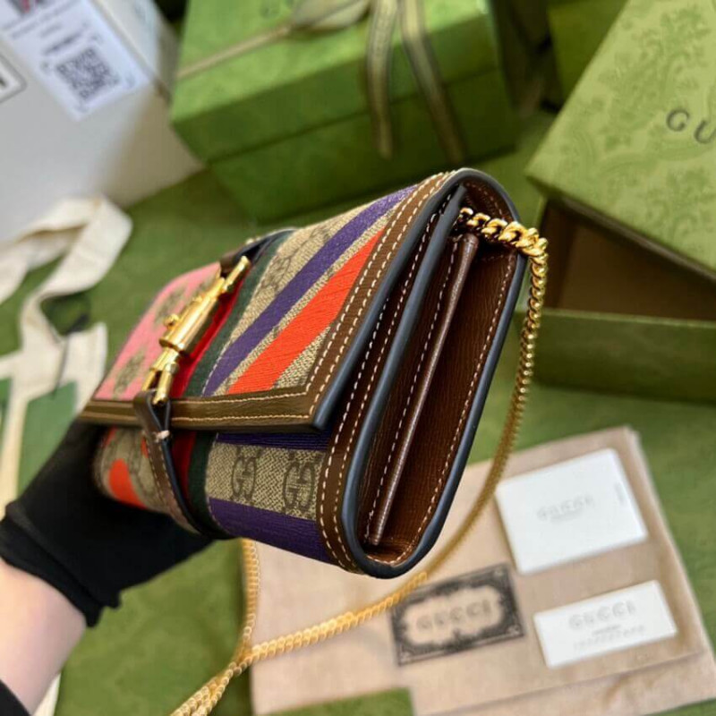 Gucci Jackie 1961 Billet de cadena 652681 con estampado geométrico-7
