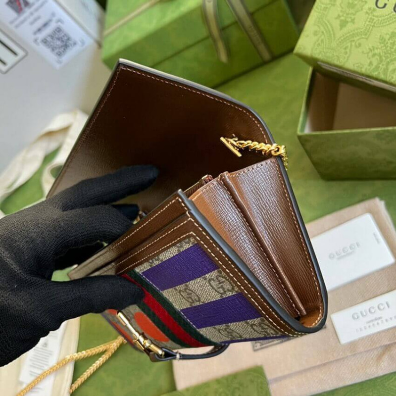 Gucci Jackie 1961 Billet de cadena 652681 con estampado geométrico-9