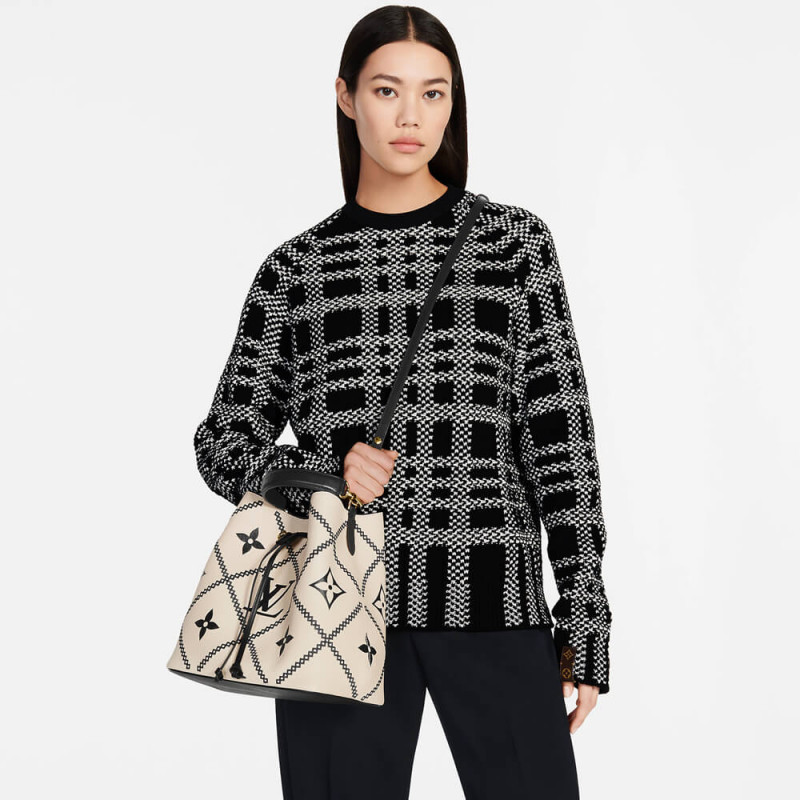 Louis Vuitton Neonoe MM M46023 Creme Beige/Negro-1