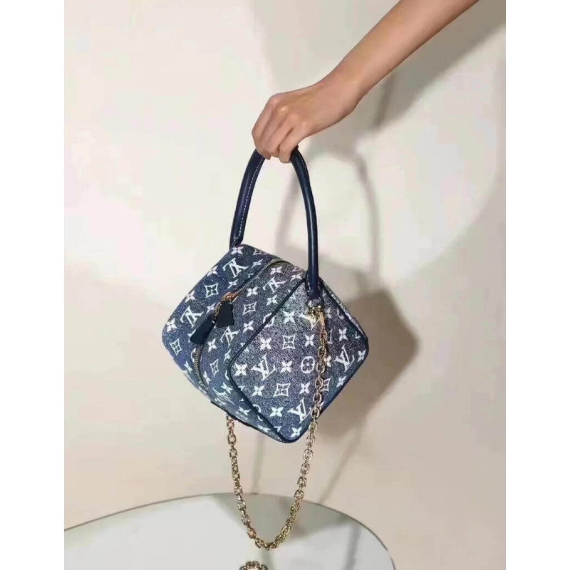 Louis Vuitton Denim Jacquard Textil Square Bolsa M59611-1