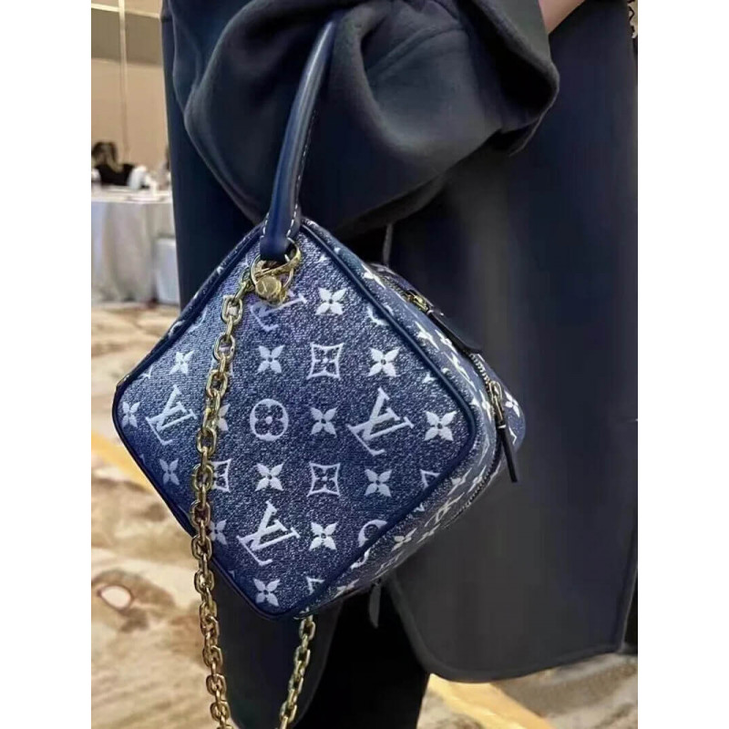 Louis Vuitton Denim Jacquard Textil Square Bolsa M59611-5