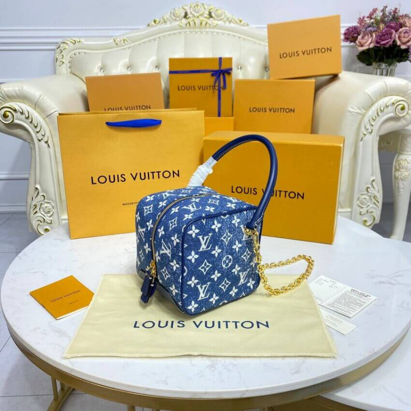 Louis Vuitton Denim Jacquard Textil Square Bolsa M59611-7