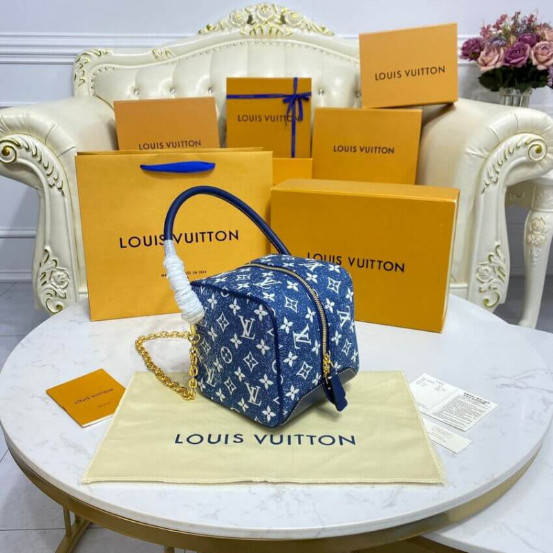 Louis Vuitton Denim Jacquard Textil Square Bolsa M59611-9