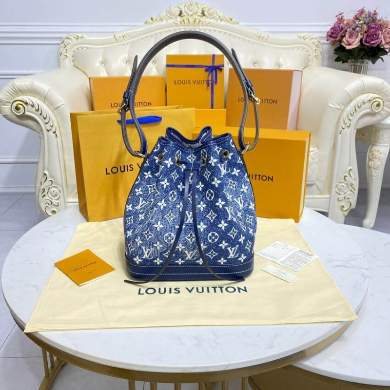 Louis Vuitton Denim Jacquard Textil Petit Noe M59606-2