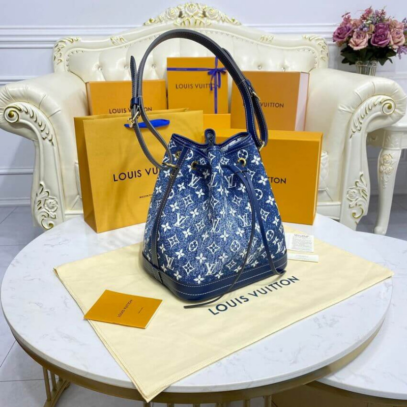 Louis Vuitton Denim Jacquard Textil Petit Noe M59606-3