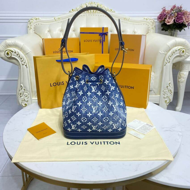 Louis Vuitton Denim Jacquard Textil Petit Noe M59606-4