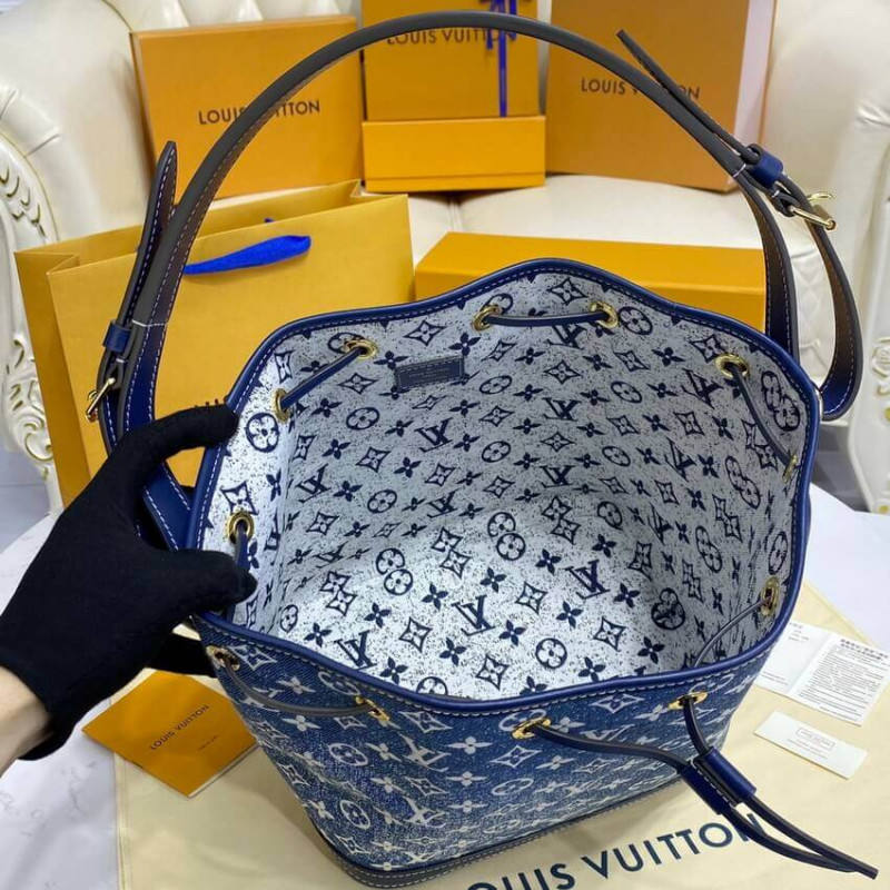 Louis Vuitton Denim Jacquard Textil Petit Noe M59606-11