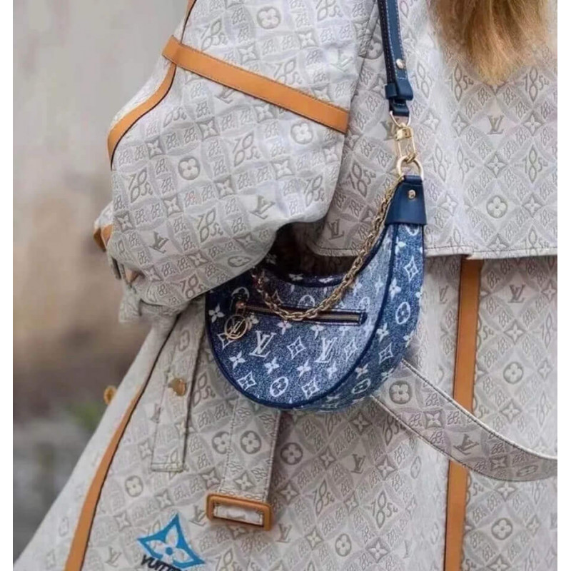 Louis Vuitton Monogram Denim Loop Bolsa M81166 Azul-3