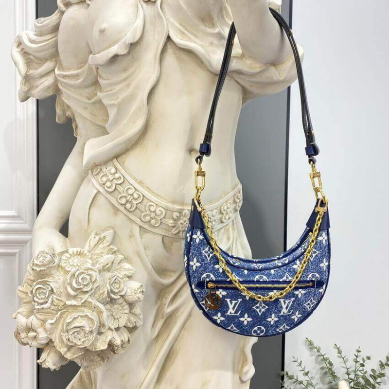 Louis Vuitton Monogram Denim Loop Bolsa M81166 Azul-4