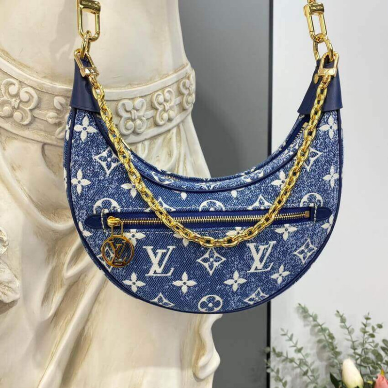 Louis Vuitton Monogram Denim Loop Bolsa M81166 Azul-5