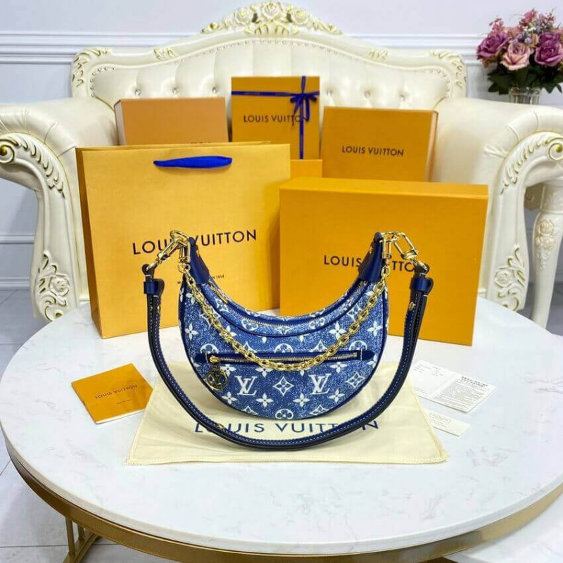 Louis Vuitton Monogram Denim Loop Bolsa M81166 Azul-6