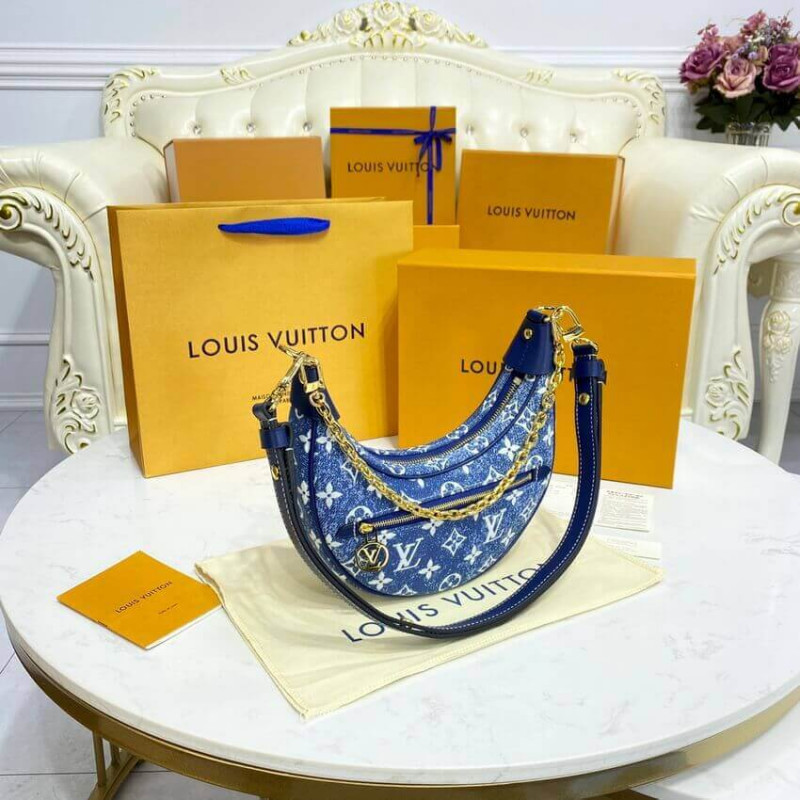 Louis Vuitton Monogram Denim Loop Bolsa M81166 Azul-7