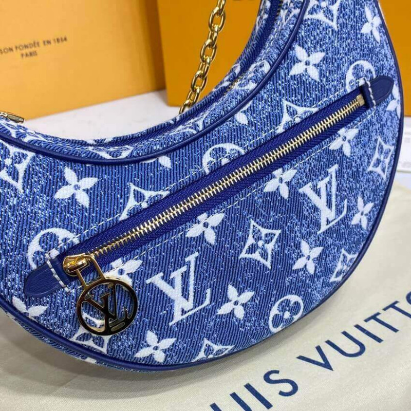 Louis Vuitton Monogram Denim Loop Bolsa M81166 Azul-10