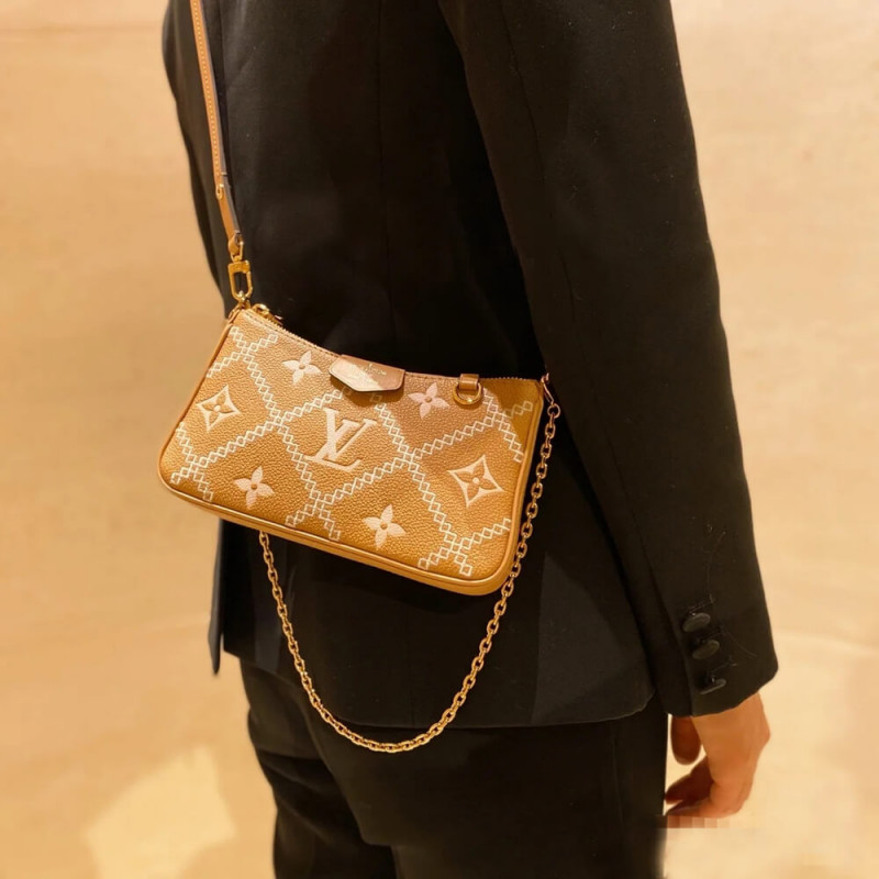 Louis Vuitton Monogram Empreinte Easy Pouch en Strap M81137 Arizona Beige-5