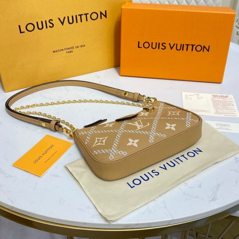 Louis Vuitton Monogram Empreinte Easy Pouch en Strap M81137 Arizona Beige-11