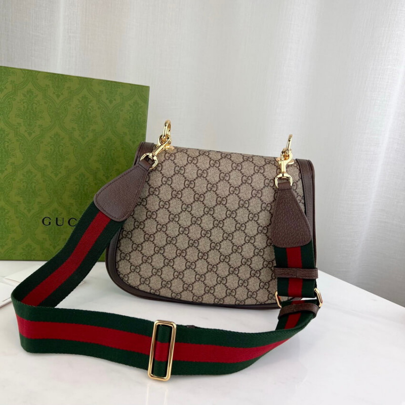 Bolso de hombro medio rubio Gucci con entrelazado redondo G 699210-9