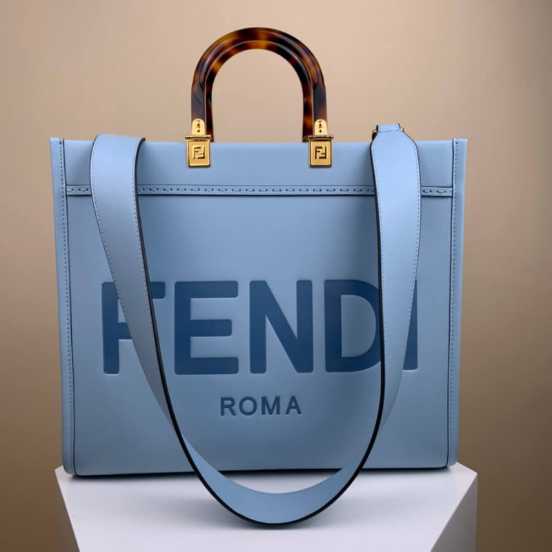 Fendi Medium Sunshine Shopper 8BH386 Azul claro-1
