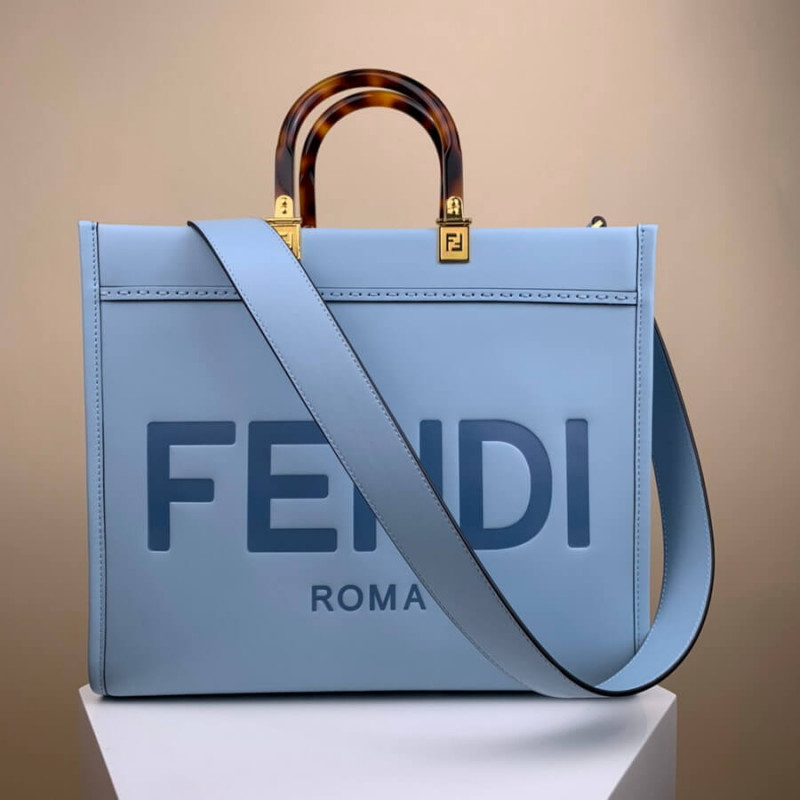 Fendi Medium Sunshine Shopper 8BH386 Azul claro-2