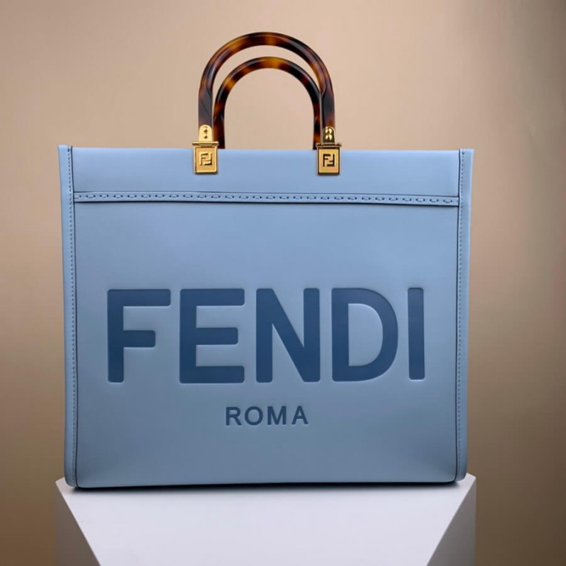 Fendi Medium Sunshine Shopper 8BH386 Azul claro-3