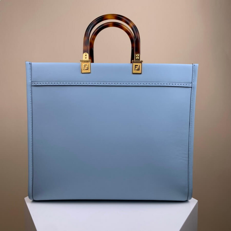 Fendi Medium Sunshine Shopper 8BH386 Azul claro-4