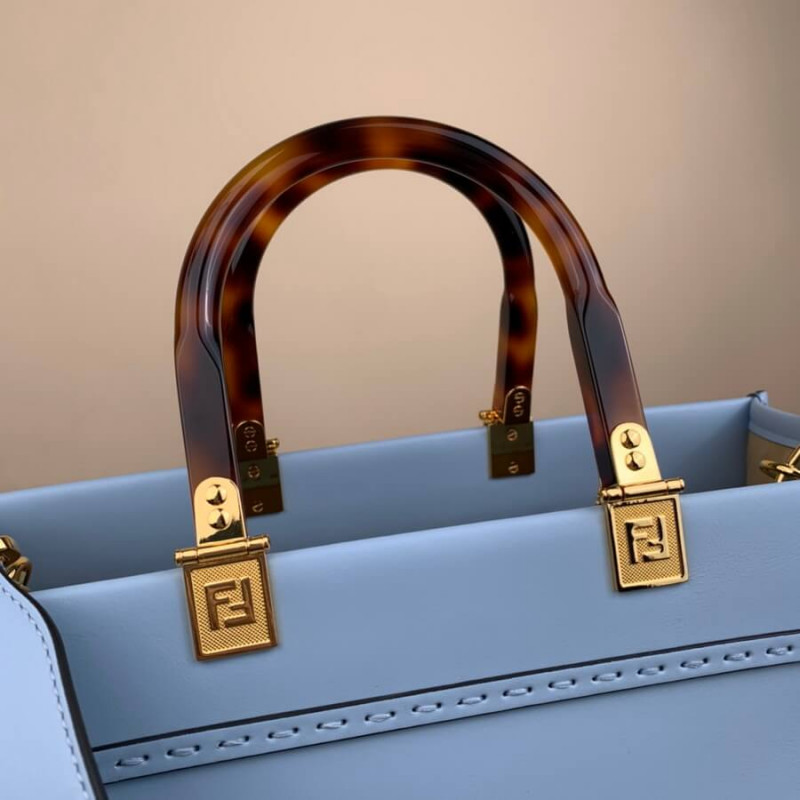 Fendi Medium Sunshine Shopper 8BH386 Azul claro-6