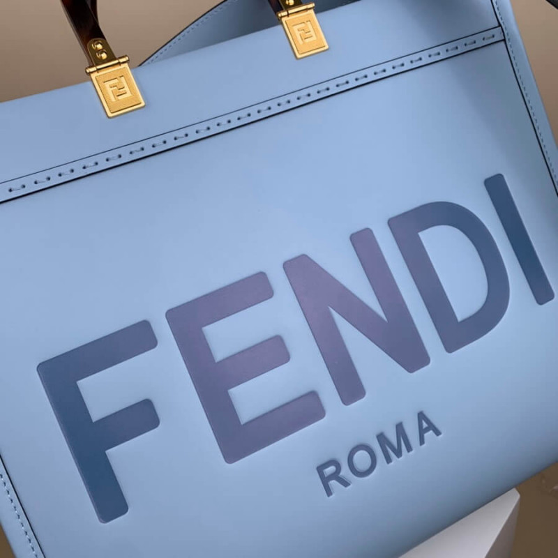 Fendi Medium Sunshine Shopper 8BH386 Azul claro-7