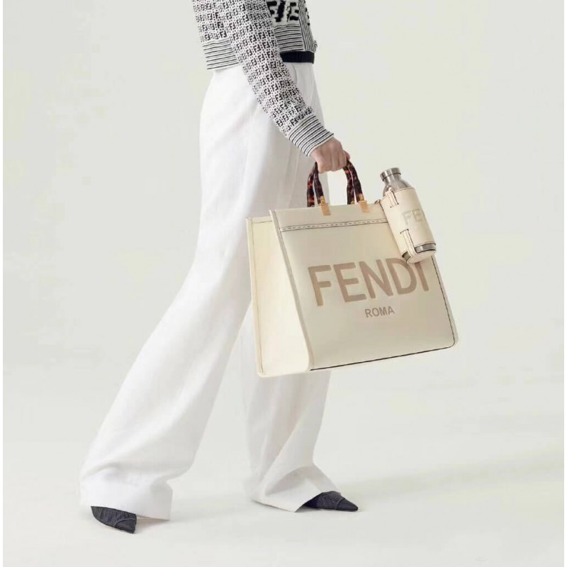 Fendi Medium Sunshine Shopper 8BH386 White-1