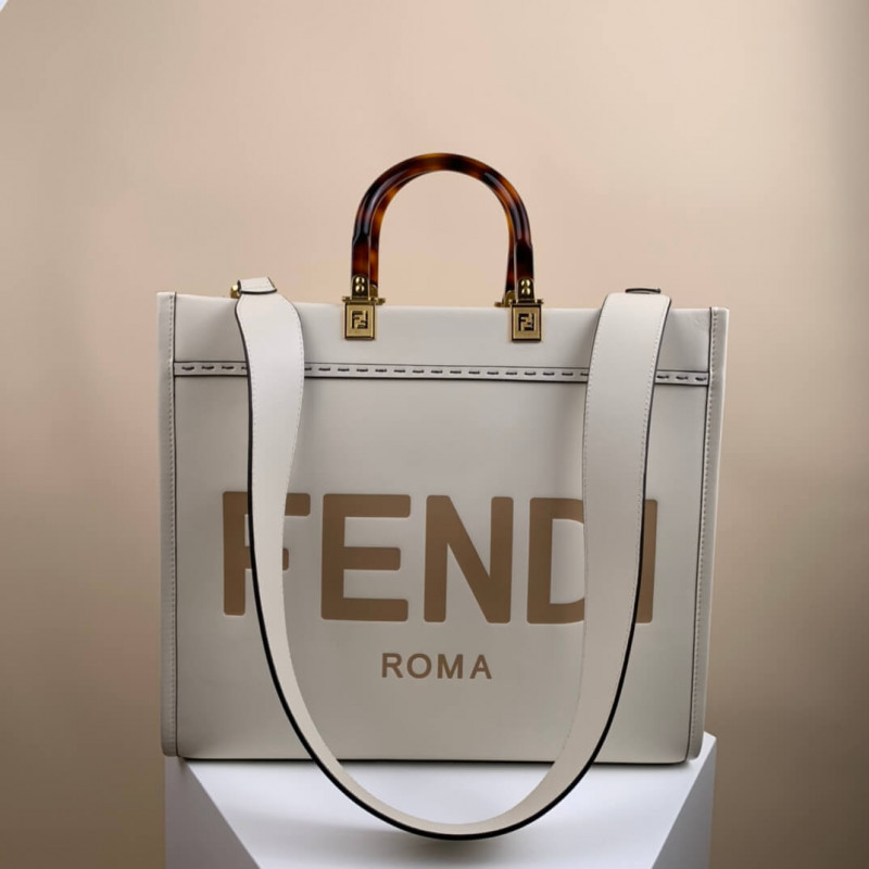 Fendi Medium Sunshine Shopper 8BH386 White-2