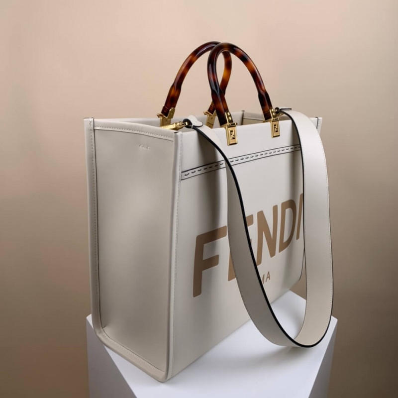 Fendi Medium Sunshine Shopper 8BH386 White-5