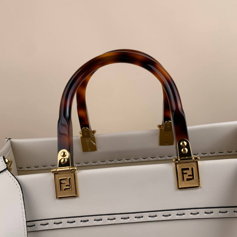 Fendi Medium Sunshine Shopper 8BH386 White-6