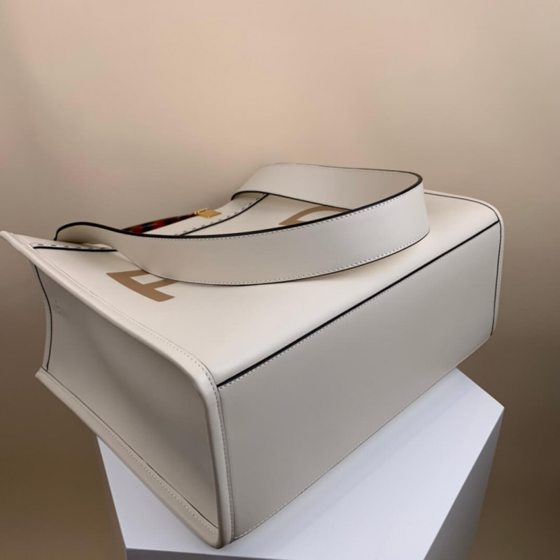 Fendi Medium Sunshine Shopper 8BH386 White-7