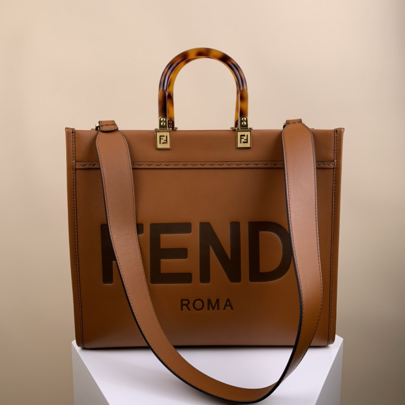 Fendi Medium Sunshine Shopper 8BH386 Brown-4