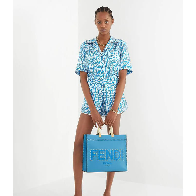 Fendi Medium Sunshine Shopper 8BH386 Azul-1