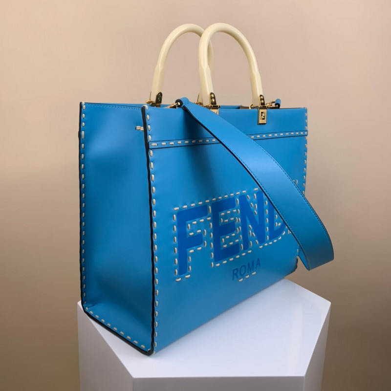 Fendi Medium Sunshine Shopper 8BH386 Azul-4