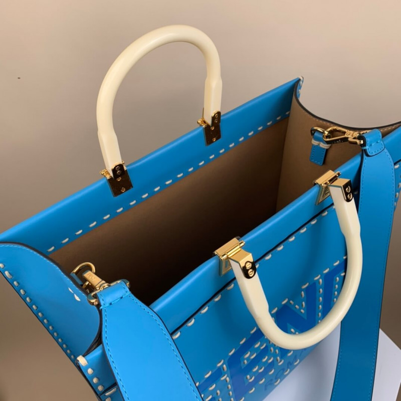 Fendi Medium Sunshine Shopper 8BH386 Azul-7