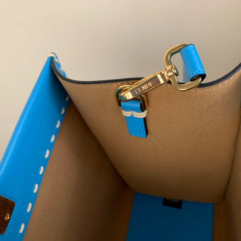 Fendi Medium Sunshine Shopper 8BH386 Azul-9