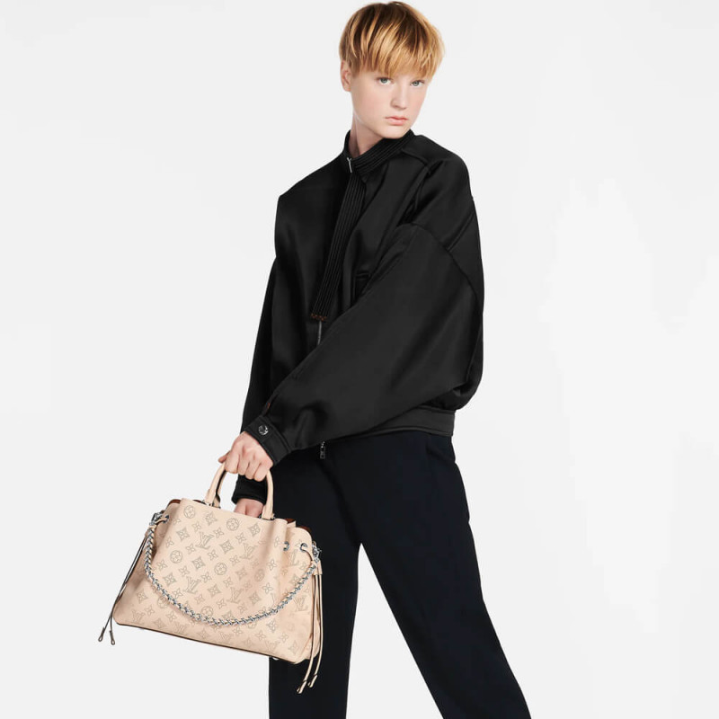Louis Vuitton Mahina Becerro de cuero Bella Tote M59203 Crema-2